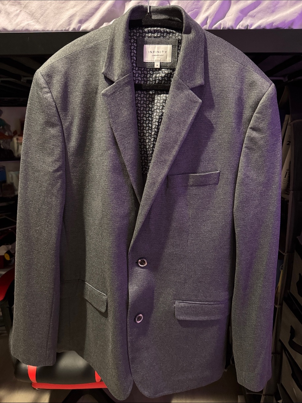 Men's Charcoal Two-Button Sport Coat